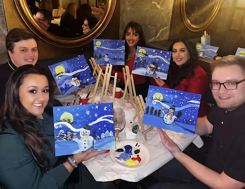 Boozy Brushes, Drag Winter Snowman Special Sip and Paint! Glasgow