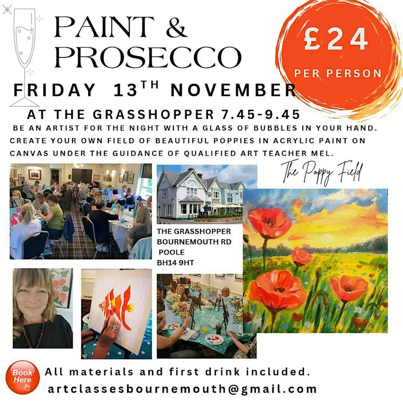 Paint & Prosecco in November with Art Classes Bournemouth