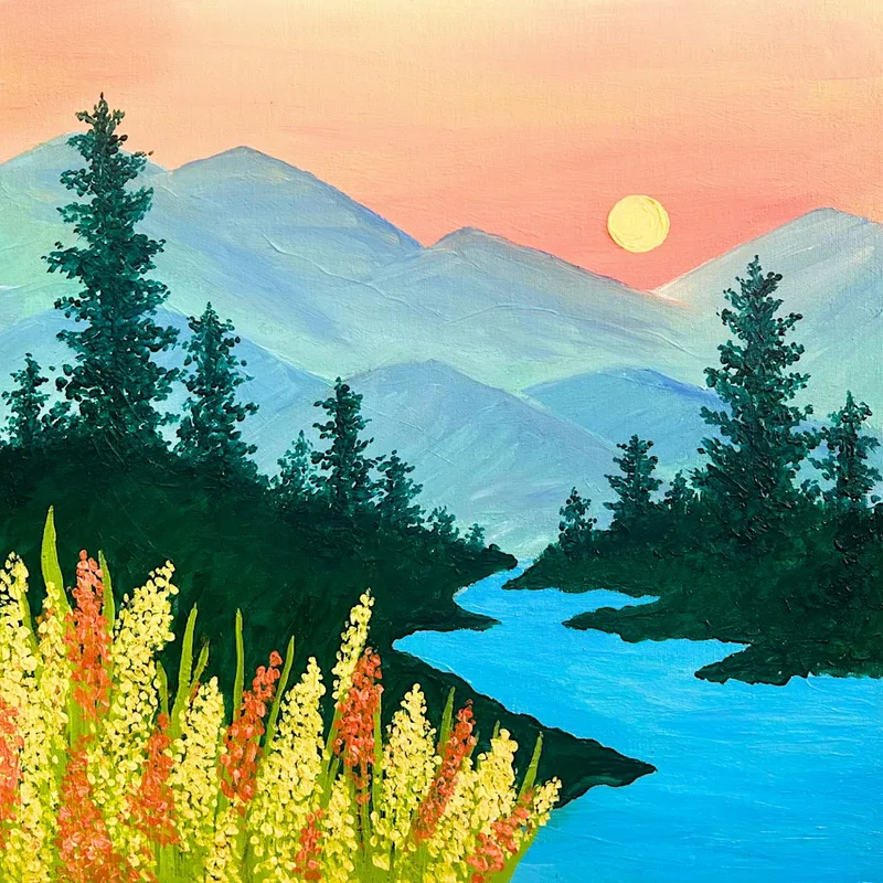 Sip & Paint at Ritorno Lounge, Bristol - "Riverside Fall"