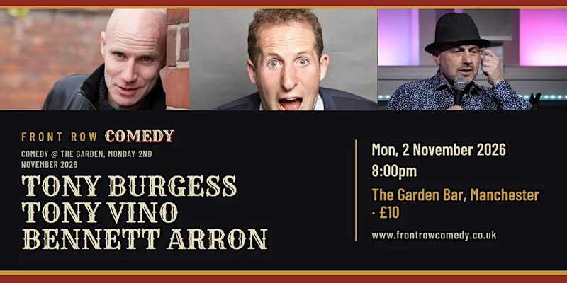 Comedy @ The Garden, Monday 2nd November 2026