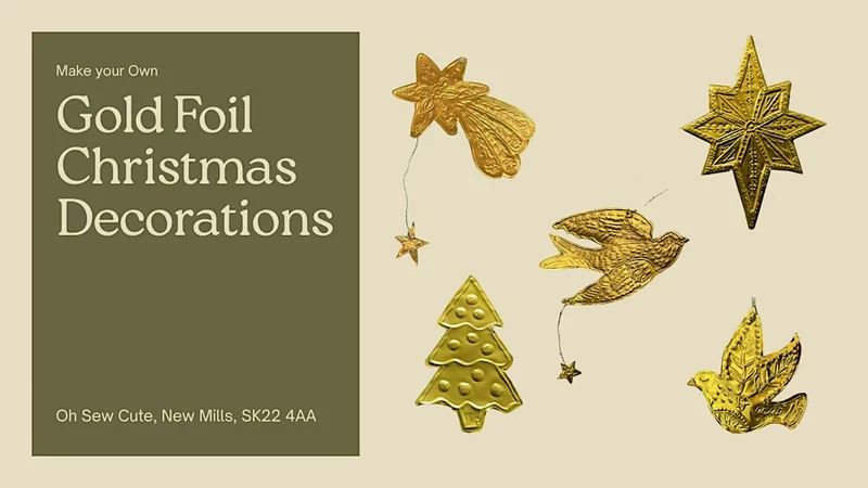 Christmas Craft -Make Your Own Christmas Decorations By Embossing Gold Foil