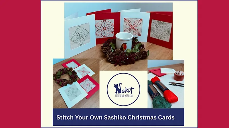 Stitch Your Own Sashiko Christmas Cards - day class