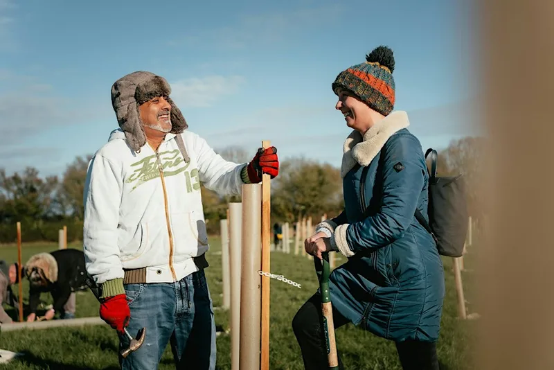 Tree planting at Pucklechurch Wood