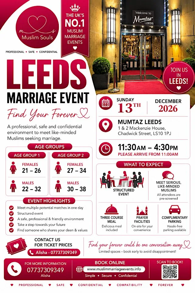 Muslim Marriage Events Leeds - 2 Age Groups