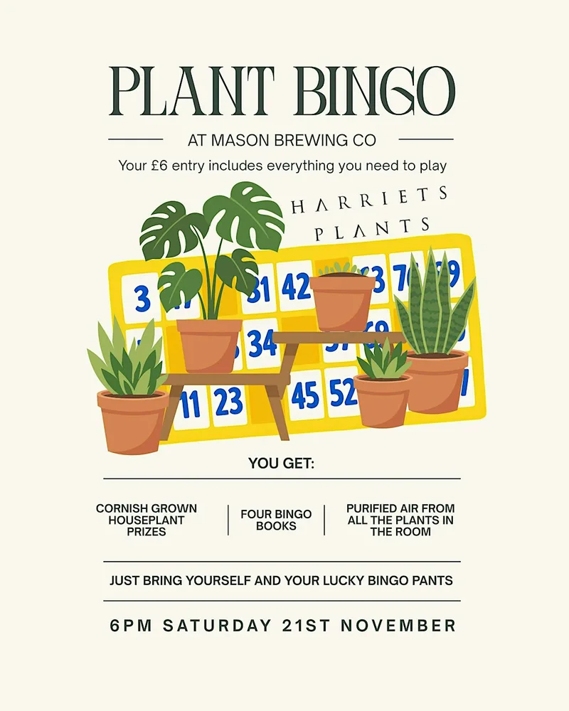 Plant Bingo at Mason Brewing Co with Harriet's Plants