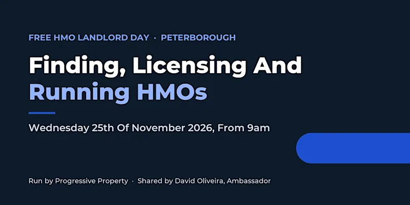 Free HMO Landlord Day, Finding, Licensing And Running HMOs, Peterborough
