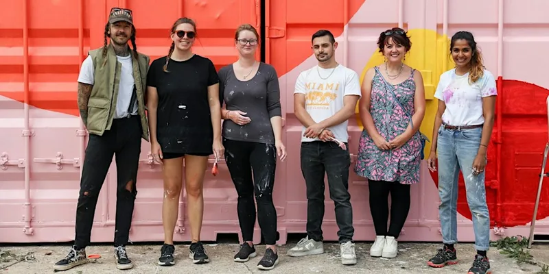Community mural painting with Makespace & Saroj Patel