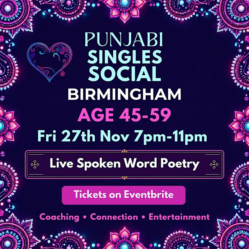 Punjabi Singles Social Birmingham Age 45-59