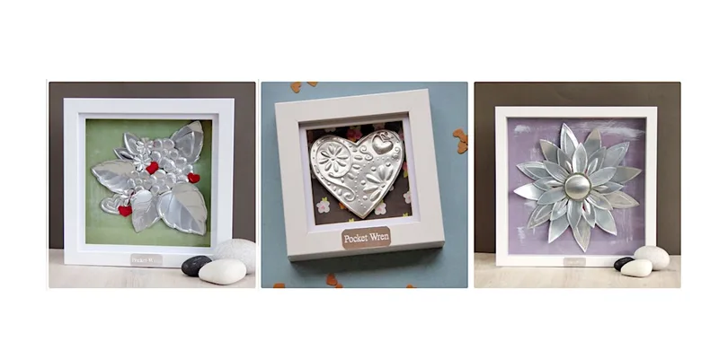 Embossed Upcycled Metal Art
