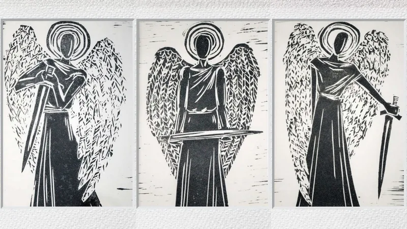 ‘If I Told You’ Angels Linoprint Display
